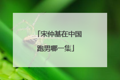 宋仲基在中国跑男哪一集