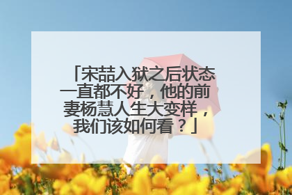 宋喆入狱之后状态一直都不好,他的前妻杨慧人生大变样,我们该如何看?