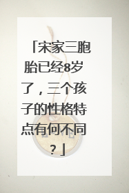 宋家三胞胎已经8岁了,三个孩子的性格特点有何不同?