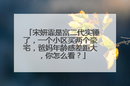 宋妍霏是富二代实锤了,一个小区买两个豪宅,爸妈年龄感差距大,你怎么看?