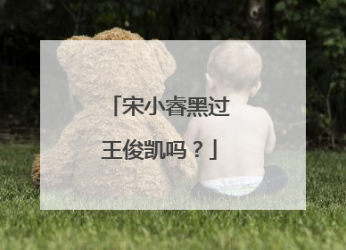 宋小睿黑过王俊凯吗？