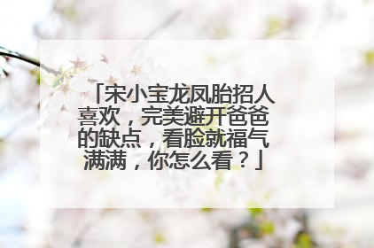 宋小宝龙凤胎招人喜欢,完美避开爸爸的缺点,看脸就福气满满,你怎么看?