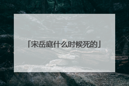 宋岳庭什么时候死的