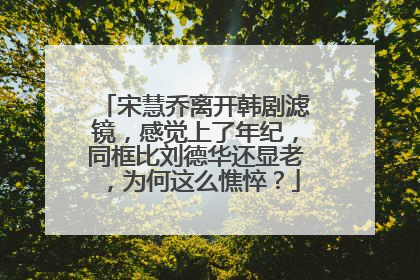 宋慧乔离开韩剧滤镜,感觉上了年纪,同框比刘德华还显老,为何这么憔悴?