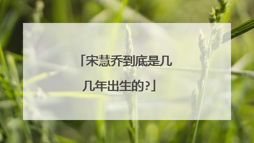 宋慧乔到底是几几年出生的?