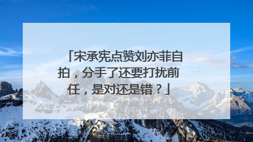 宋承宪点赞刘亦菲自拍，分手了还要打扰前任，是对还是错？