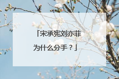 宋承宪刘亦菲为什么分手?