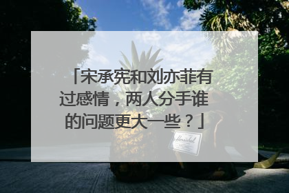 宋承宪和刘亦菲有过感情,两人分手谁的问题更大一些?