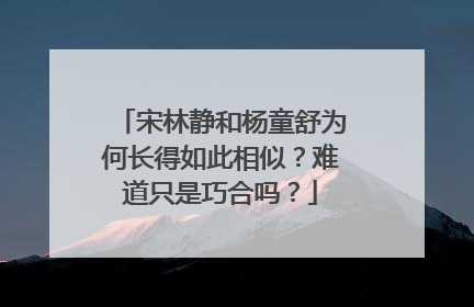 宋林静和杨童舒为何长得如此相似？难道只是巧合吗？