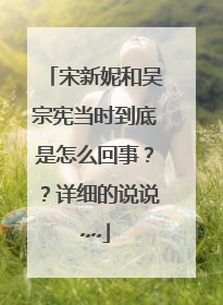 宋新妮和吴宗宪当时到底是怎么回事??详细的说说~~