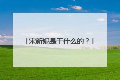 宋新妮是干什么的?