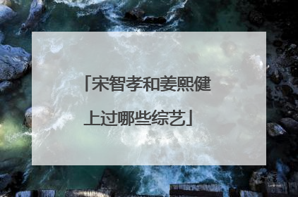 宋智孝和姜熙健上过哪些综艺