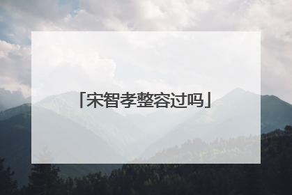 宋智孝整容过吗