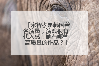 宋智孝是韩国著名演员，演戏很有代入感，她有哪些高质量的作品？