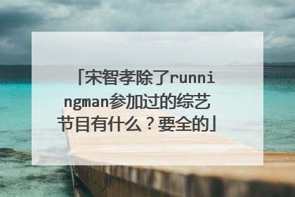 宋智孝除了runningman参加过的综艺节目有什么？要全的