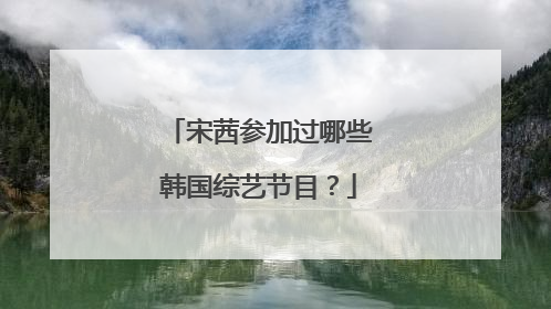 宋茜参加过哪些韩国综艺节目?