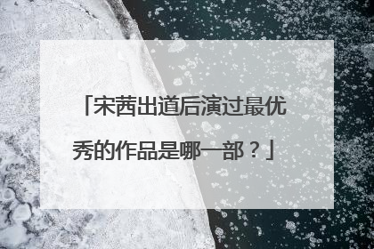 宋茜出道后演过最优秀的作品是哪一部？