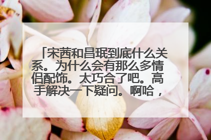 宋茜和昌珉到底什么关系。为什么会有那么多情侣配饰。太巧合了吧。高手解决一下疑问。啊哈,尼坤怎么办。