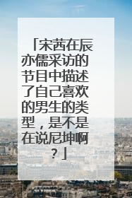 宋茜在辰亦儒采访的节目中描述了自己喜欢的男生的类型,是不是在说尼坤啊?