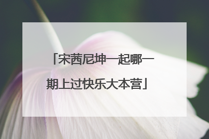 宋茜尼坤一起哪一期上过快乐大本营