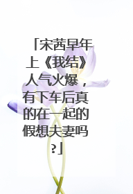 宋茜早年上《我结》人气火爆，有下车后真的在一起的假想夫妻吗?