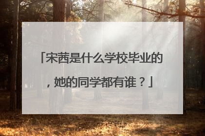 宋茜是什么学校毕业的，她的同学都有谁？