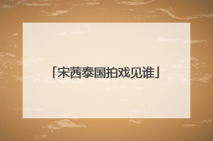 宋茜泰国拍戏见谁