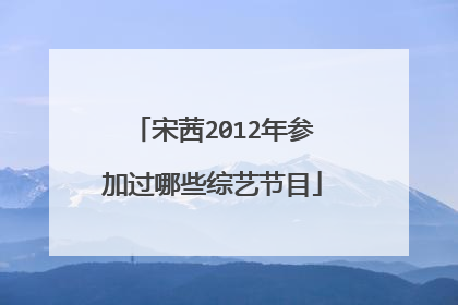 宋茜2012年参加过哪些综艺节目