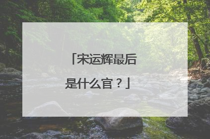 宋运辉最后是什么官？