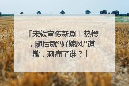 宋轶宣传新剧上热搜,随后就“好嫁风”道歉,刺痛了谁?