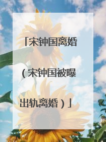 宋钟国离婚(宋钟国被曝出轨离婚)