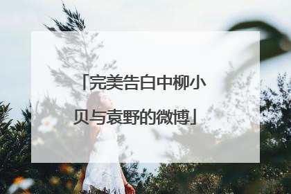 完美告白中柳小贝与袁野的微博