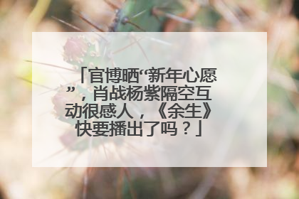 官博晒“新年心愿”，肖战杨紫隔空互动很感人，《余生》快要播出了吗？