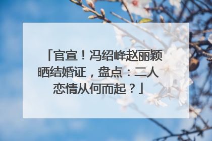 官宣!冯绍峰赵丽颖晒结婚证,盘点:二人恋情从何而起?