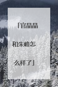 官晶晶和朱峰怎么样了