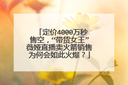 定价4000万秒售空，“带货女王”薇娅直播卖火箭销售为何会如此火爆？