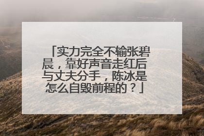 实力完全不输张碧晨，靠好声音走红后与丈夫分手，陈冰是怎么自毁前程的？