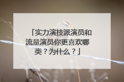 实力演技派演员和流量演员你更喜欢哪类?为什么?