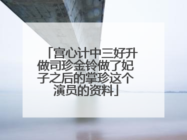 宫心计中三好升做司珍金铃做了妃子之后的掌珍这个演员的资料