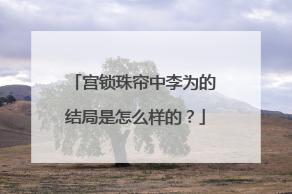 宫锁珠帘中李为的结局是怎么样的?