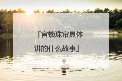 宫锁珠帘具体讲的什么故事