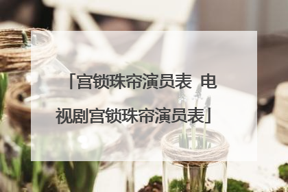 宫锁珠帘演员表 电视剧宫锁珠帘演员表