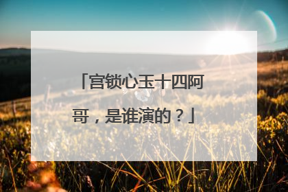 宫锁心玉十四阿哥，是谁演的？