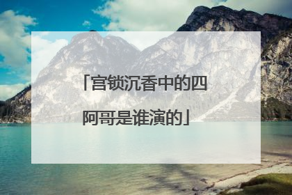 宫锁沉香中的四阿哥是谁演的
