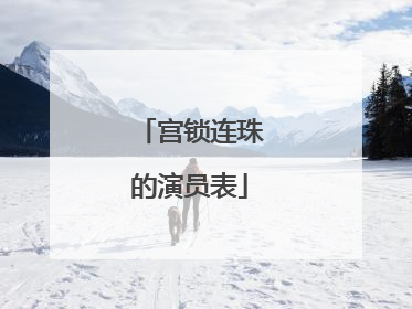 宫锁连珠的演员表