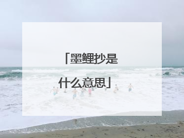 墨鲤抄是什么意思