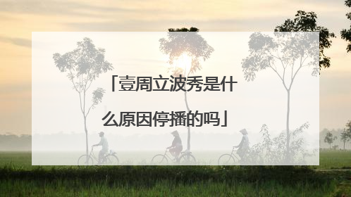 壹周立波秀是什么原因停播的吗