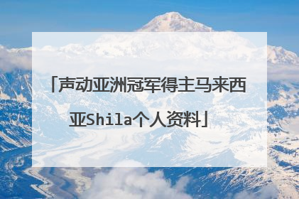 声动亚洲冠军得主马来西亚Shila个人资料