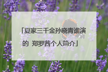 夏家三千金孙晓青谁演的 郑罗茜个人简介