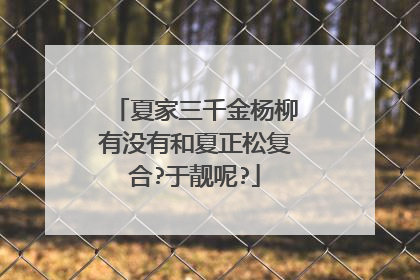 夏家三千金杨柳有没有和夏正松复合?于靓呢?